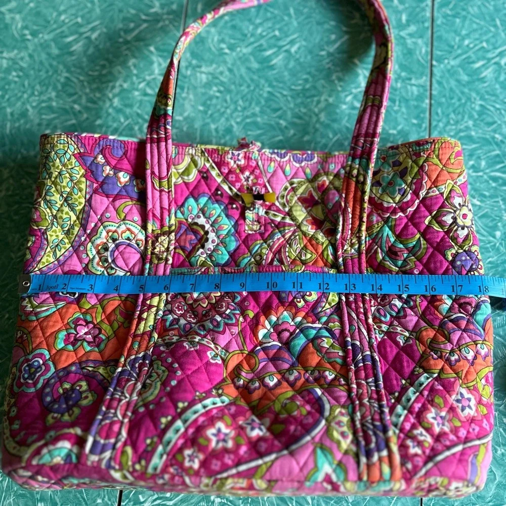 Vera Bradley Pink Swirl (retired pattern) shoulder tote - Picture 6 of 7